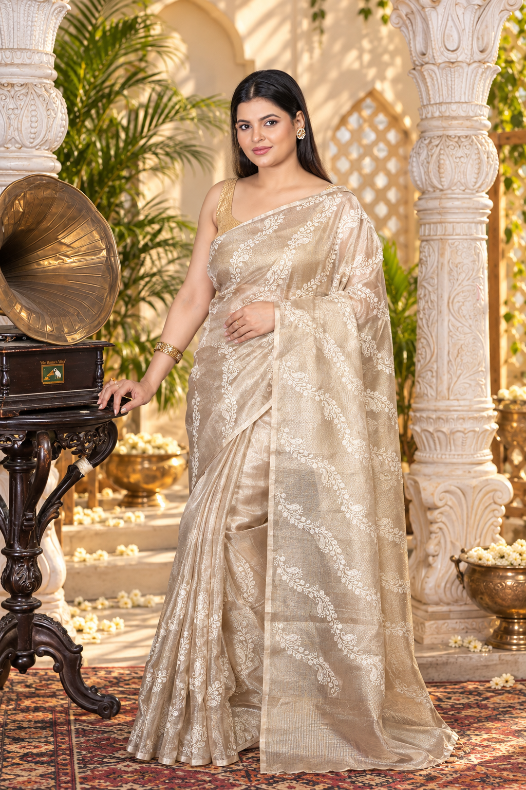 Paisley – Brown Tissue Silk Saree