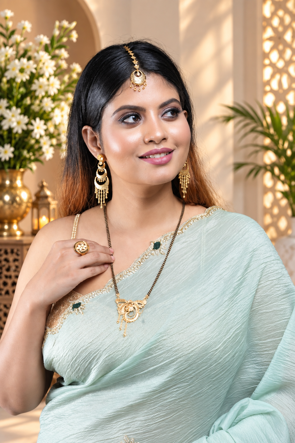 Neeli – Blue Crepe Tissue Silk Saree