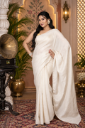 Purity – White Solid Crepe Tissue Silk Saree