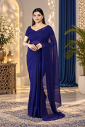 Midnight – Dark Blue Georgette Saree